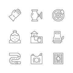 Set line icons of sewerage
