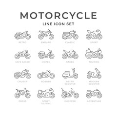 Set line icons of motorcycle © motorama