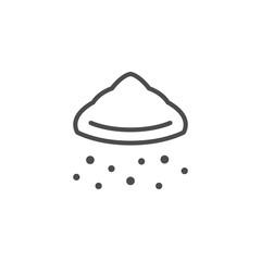 Plastic crumb line outline icon