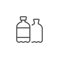 Plastic bottle line outline icon