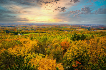autumn colors and sunset