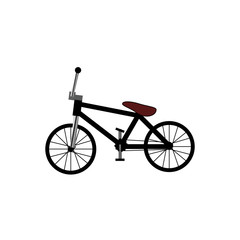 Single silhouette bicycle mountain icon isolated in black color vector illustration. EPS10
