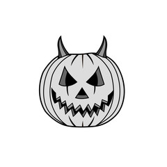 Vector illustration of a Halloween pumpkin devil character