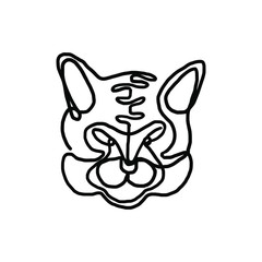 Vector - Continuous One Line Drawing Cat