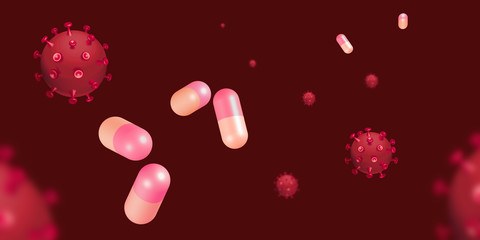 isolated stylized image of a caronovirus on a white background.3 d illustration