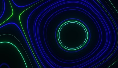 3d business flyer template or corporate banner design with neon wave