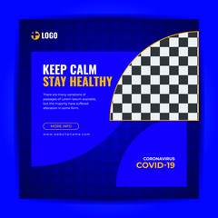 Coronavirus Social Media Post Banner Design Template, Medical health covid 19 stories banner about coronavirus, social media banner vector template, covid-19 web banner for social media post