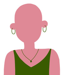 bald girl. Illustration. vector. Portrait