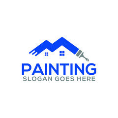 Painting and Real Estate, Property & Homes business logo design 