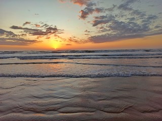 sunrise on the beach.