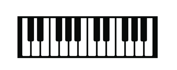 piano vector illustration, piano keyboard isolated on white background