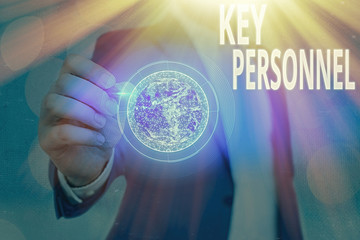 Text sign showing Key Personnel. Business photo showcasing Program Directors Principal Investigator Project Executives Elements of this image furnished by NASA