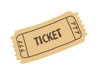 Brown paper classic ticket for any purposes