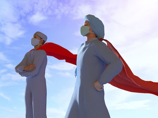 concept doctor in a superhero costume render 3D