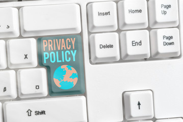 Word writing text Privacy Policy. Business photo showcasing Document that explains how an organization handles clients