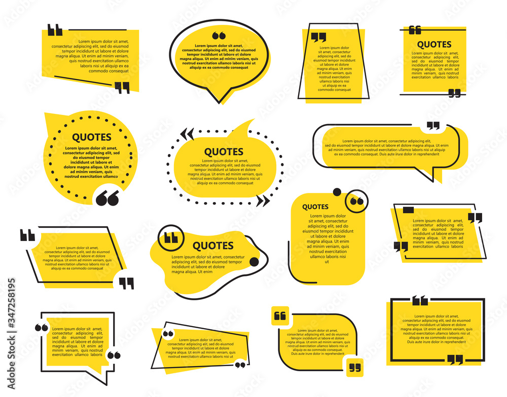 Poster set of quote bubbles template in a flat design