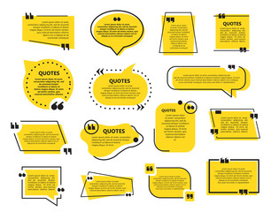 Set of quote bubbles template in a flat design