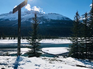 snow covered mountains