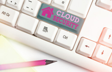 Handwriting text Cloud Security. Conceptual photo Protect the stored information safe Controlled technology