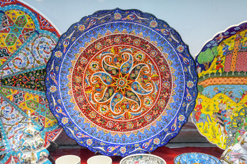 Istanbul, Turkey, 20.12.2019: Turkish colorful pattern mosaic, mosque graphic seamless pattern