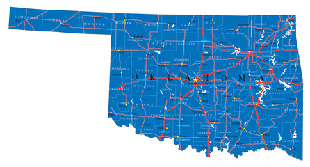 Oklahoma state political map - 347260353