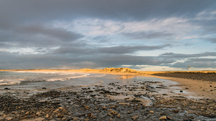 storm clouds over the beach at Dunnet Bay Caithness
