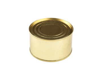 Closed Tin can on isolated white background.
