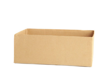 Empty cardboard box isolated on the white background