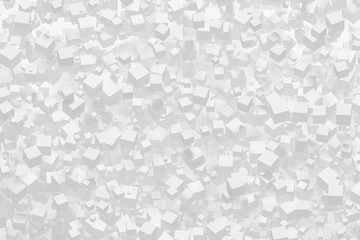 White cubes abstract background - chaotic bright gray pattern.