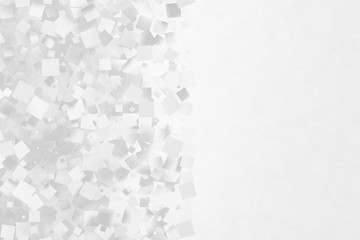 Obraz premium White cubes abstract background - chaotic bright gray pattern.