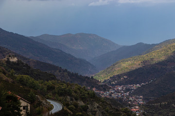 Fototapeta premium Forest view from a hill in Cyprus
