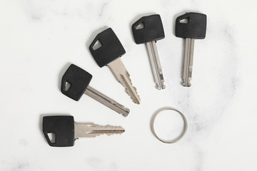 A pair of keys isolated on white background