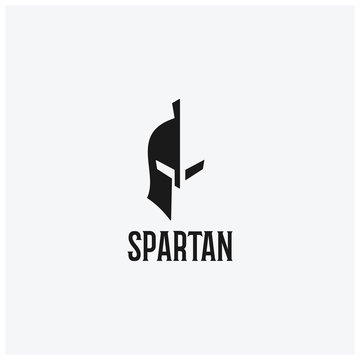 Spartan helmet logo design template. icon vector Illustration