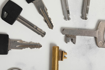 A pair of keys isolated on white background