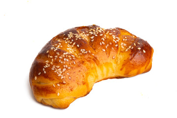 bagel with jam isolated