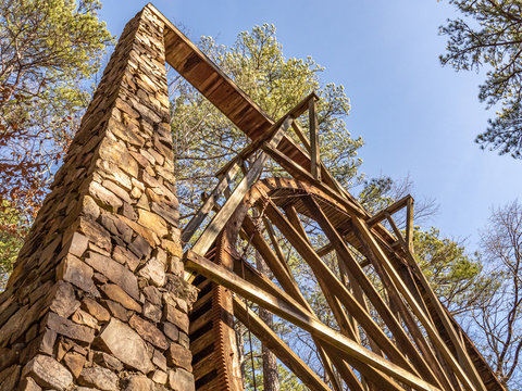 Water Wheel And Stone Grist Mill From Turn Of The Century North Georgia.