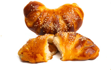 bagel with jam isolated