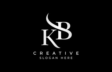 KB kb letter design logo logotype icon concept with serif font and classic elegant style look vector illustration. KB Letter Logo Design Template Vector Illustration.
