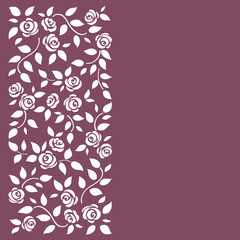 Bordeaux card with white roses
