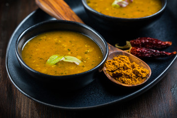 Red lentil curry soup with hot chilli