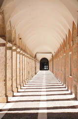 path between columns in the old town hall