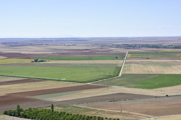 view of the fields from the top of the town