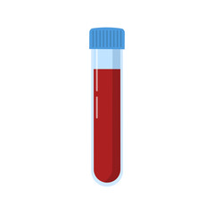 Blood test . Vector illustration isolated on a white background. Flat drawing style