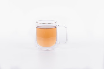 Fototapeta na wymiar delicious green tea in a transparent cup
