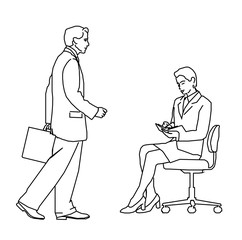 Men and woman are talking