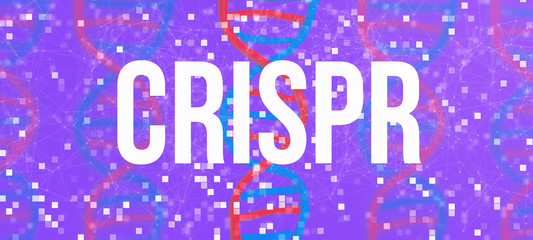 Crispr theme with DNA and abstract network patterns