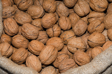 Nuts for sale at the market. Healthy eating concept. Salty snack