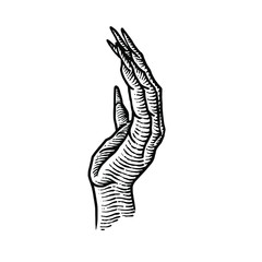 Symbol Hand Gesture engraving design