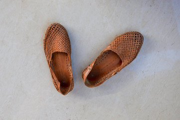 pair of brown leather shoes
Kolhapur Indian