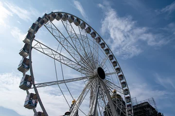 Raamstickers Ferris wheel at Poelaert square in Brussels, Belgium © arnaud